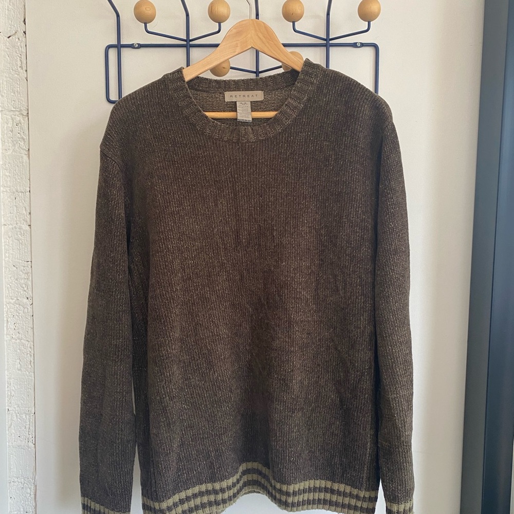 Vintage 90’s Chenille Crewneck Sweater in Rich Brown